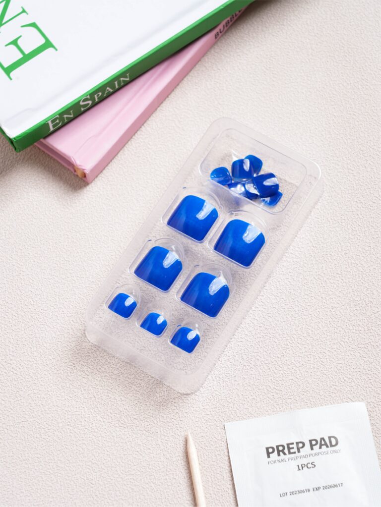 T.I.T.A Solid Pedi Tips 14pc Coral Blue photo review